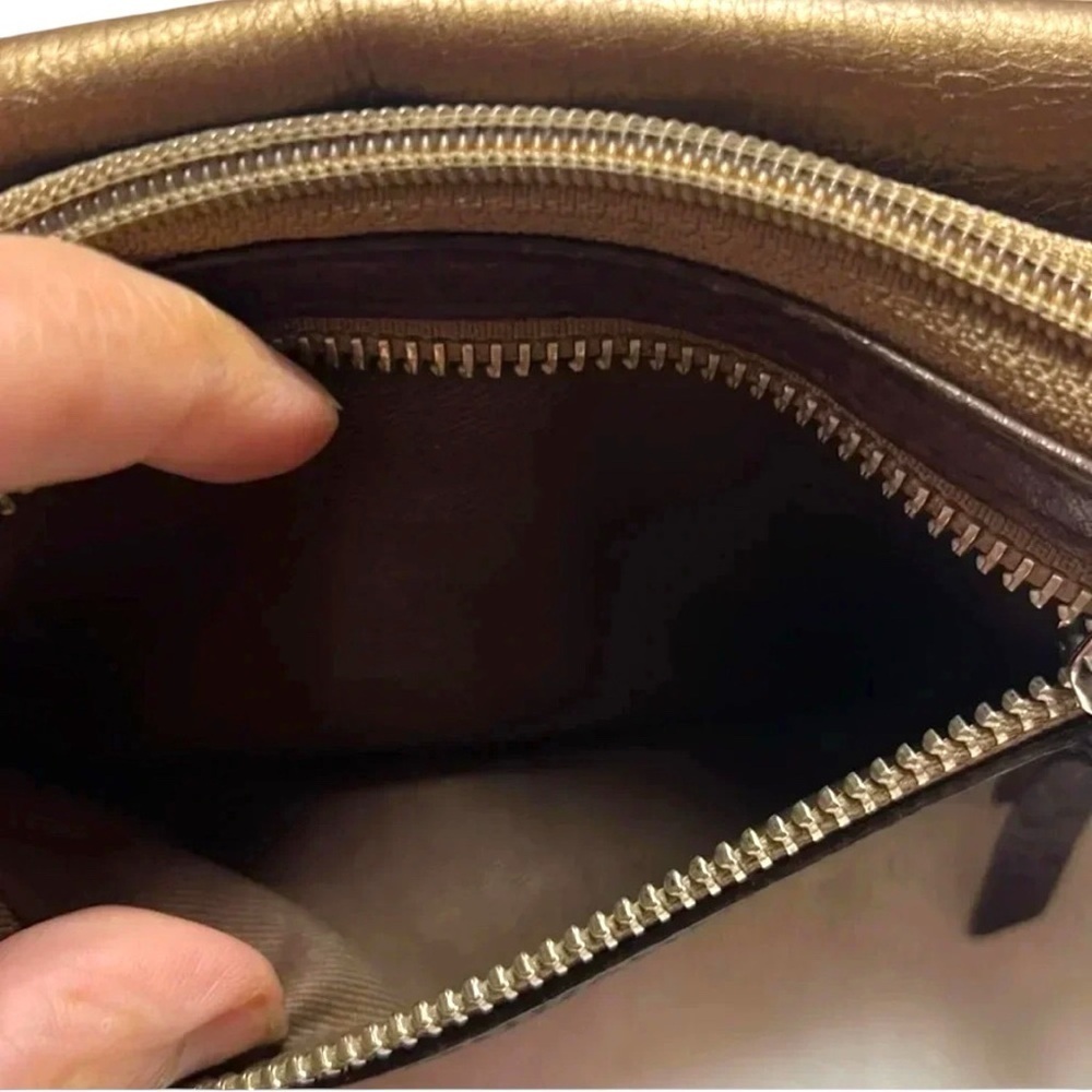 Fossil metallic bronze pleated leather zip wallet - Picture 5 of 9